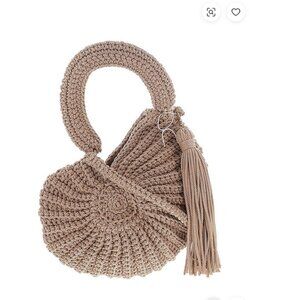 🐚 Nautilus Seashell Woven Crochet Boho Bag by Reveri – Handmade Coastal Chic